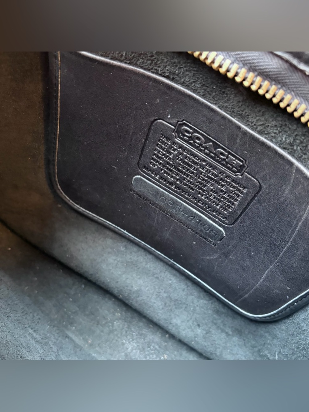 RARE Coach Slim Satchel #9430 Black Leather NYC Glue-In VTG 70s Briefcase Bag - Picture 3 of 11
